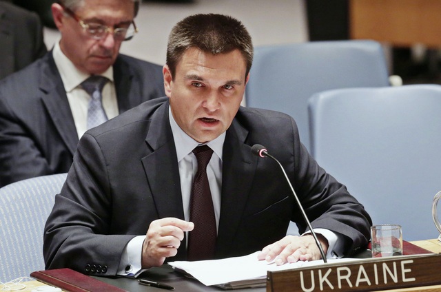 Ukraine đòi bãi bỏ quyền phủ quyết của Nga tại Liên Hợp Quốc - 1 Ngoại trưởng Ukraine Pavel Klimkin (Ảnh: Liên Hợp Quốc)