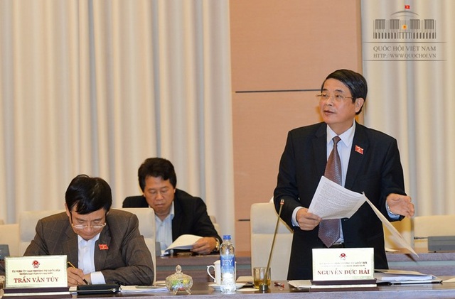 Chủ nhiệm UB Tài chính - Ngân sách Nguyễn Đức Hải tại phiên thảo luận.