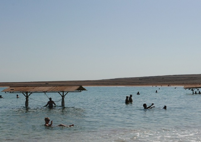 
Du khách tắm ở Biển Chết có thể nổi lơ lửng trên mặt nước mà không cần bơi, do độ mặn quá cao trong nước khiến tỷ trọng của nước cao hơn tỷ trọng cơ thể.
