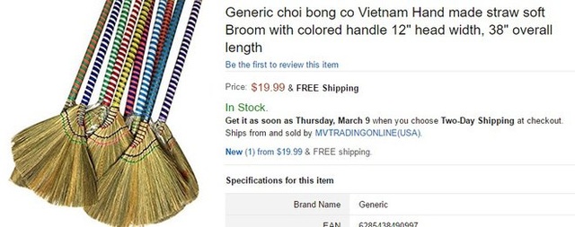 Thứ bỏ xó nhà ở Việt Nam bán đắt gấp 10 lần trên Amazon - 1 Sản phẩm chổi chít được rao giá gần 20 USD trên Amazon