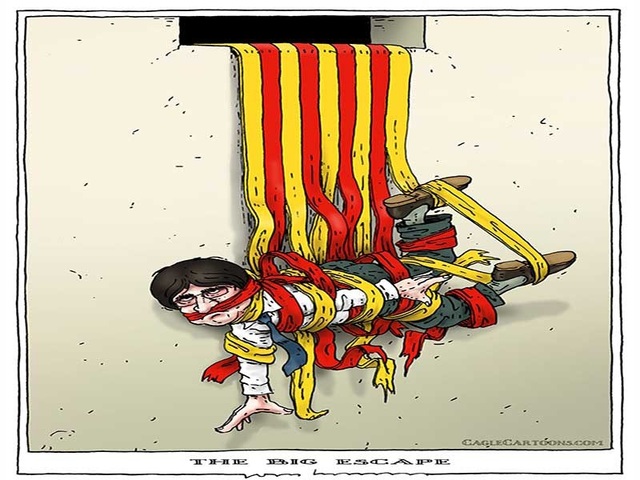 Catalonia và luật pháp quốc tế - 1
Thủ hiến Carles Puigdemont theo biếm họa của Joep Bertrams (báo The Netherlands của Hà Lan).