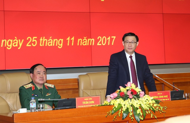 Khảo sát chính sách tiền lương trong Quân đội - 1 Phó Thủ tướng Chính phủ Vương Đình Huệ phát biểu tại buổi làm việc - Ảnh: VGP/Thành Chung