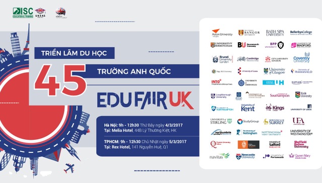 Những suất học bổng chỉ có tại Triển lãm Du học 45 trường Anh Quốc - 1 Những suất học bổng chỉ có tại Triển lãm Du học 45 trường Anh Quốc - 1