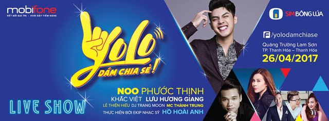Noo Phước Thịnh kết hợp Trang Moon “quẩy hết mình” tại Thanh Hóa - 1 Đến với đêm nhạc này, các bạn trẻ vừa được thưởng thức những bản hot hit của thần tượng mình yêu thích, vừa được Livestream show diễn cuồng nhiệt cùng không khí “quẩy hết mình” để đăng tải trên Facebook miễn phí data với gói Facebook data vô cùng hấp dẫn của MobiFone.