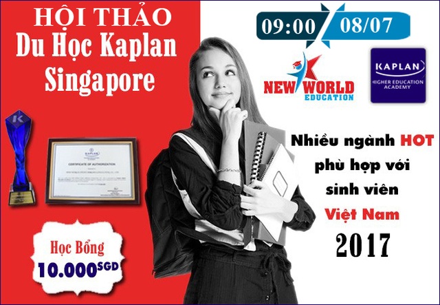 Hội thảo du học - Chọn ngành “Hot” và săn học bổng cùng Kaplan Singapore 2017 - 1 Hội thảo du học - Chọn ngành “Hot” và săn học bổng cùng Kaplan Singapore 2017 - 1