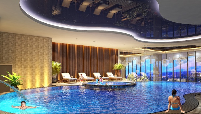 Mở đường Nguyễn Tuân, dự án nào được lợi? - 2 Bể bơi trong khuôn viên tòa Spring, dự án GoldSeason (47 Nguyễn Tuân, Thanh Xuân, Hà Nội).