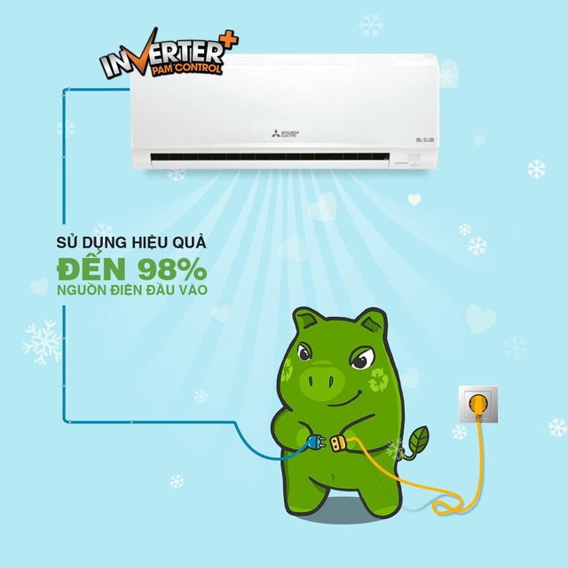 Công nghệ PAM Inverter cho điều hòa Mitsubishi Electric tiết kiệm điện hiệu quả