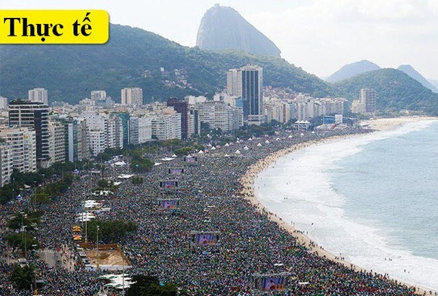 Bãi biển Copacabana Beach ở Rio de Janeiro, Brazil.