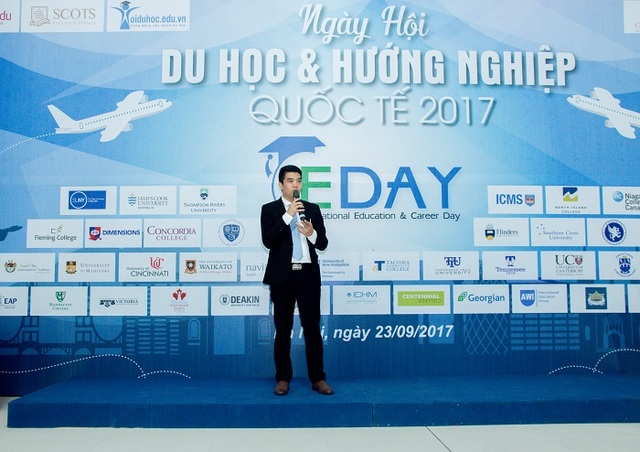 Hàng nghìn người tham dự Ngày hội Du học và Hướng nghiệp Quốc tế - 3
Ông Nguyễn Bá Tưởng - TGĐ Công ty CP TMS Edu và Hệ thống trường Anh ngữ Quốc tế Scots English Australia