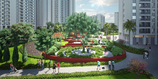 Nhiều đại gia địa ốc tham gia thị trường phía Nam, mô hình khu đô thị cao cấp nở rộ - 3 Phối cảnh góc công viên trung tâm 6 giác quan ngay trung tâm dự án Hồng Hà Eco City