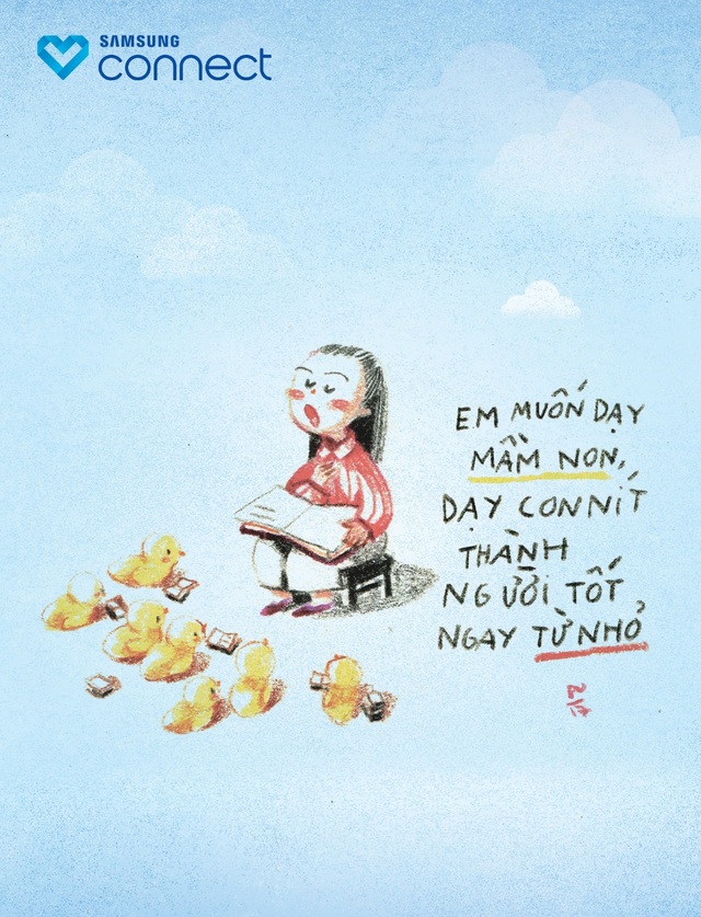 Nét vẽ kể những câu chuyện về ước mơ của trẻ nhỏ - 8 Em rất yêu trẻ con. Em mong khi lớn lên sẽ trở thành cô giáo, dạy trẻ những điều tốt đẹp.