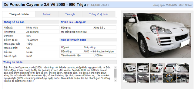Gần Tết, hàng loạt xe sang cũ “bán phá giá” dưới 1 tỷ đồng - 1 Chiếc xế sang Porsche được giao bán dưới 1 tỷ đồng