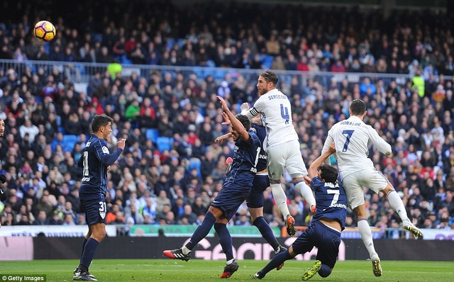 Real Madrid lên ngôi vô địch La Liga tại La Rosaleda? - 2
Ramos tỏa sáng khi lập cú đúp trong thắng lợi 2-1 trước Malaga ở lượt đi