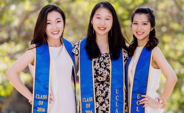 Kỳ tích học bổng tiến sĩ 9,3 tỷ đồng tại Mỹ của nữ sinh 9X Việt - 3 Sao Ly tốt nghiệp ngành Sinh học và Y tiến hóa tại ĐH California, Los Angeles năm 2016 (ảnh: Sao Ly và các bạn đại học)