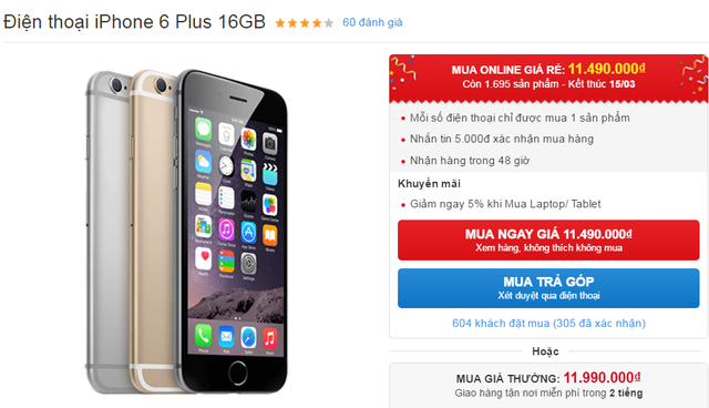 Ngược đời giá iPhone 6 Plus rẻ hơn cả iPhone 6 tại Việt Nam - 1 Ngược đời giá iPhone 6 Plus rẻ hơn cả iPhone 6 tại Việt Nam - 1