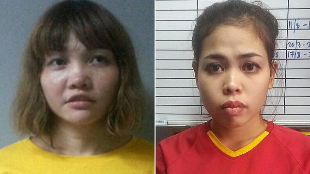 Hai nữ nghi phạm vụ ông Kim Jong-nam có thể đã tập tấn công ở Campuchia - 1
Đoàn Thị Hương (trái) và Siti Aisyah (Ảnh: Reuters)