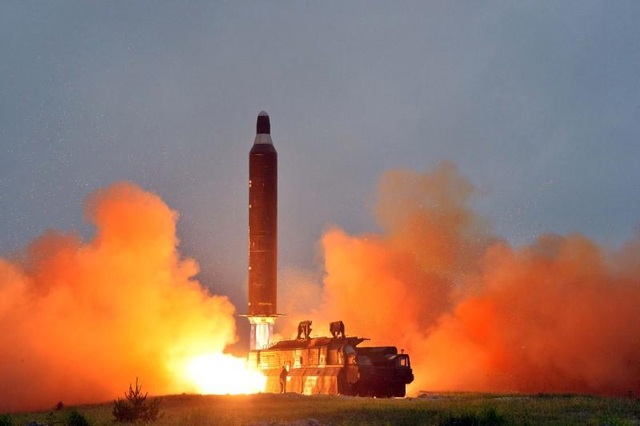 Một vụ phóng tên lửa Triều Tiên. (Ảnh: KCNA)