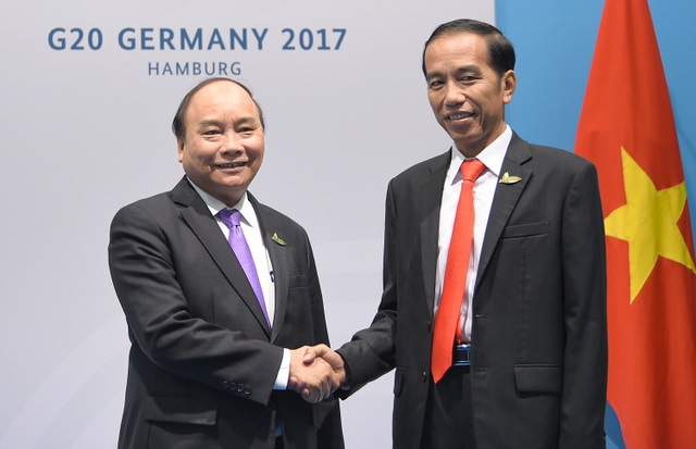 Tổng thống Mỹ Donald Trump sắp đến Việt Nam - 3 Thủ tướng Nguyễn Xuân Phúc và Tổng thống Indonesia Joko Widodo (ảnh: VGP)
