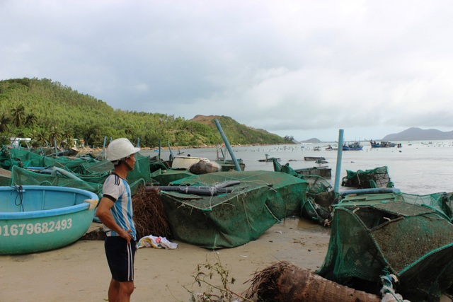 Rơi nước mắt chứng kiến gần 10.000 lồng tôm hùm bị bão cuốn bay - 11
Người dân bất lực trước sự giận dữ của thiên nhiên.