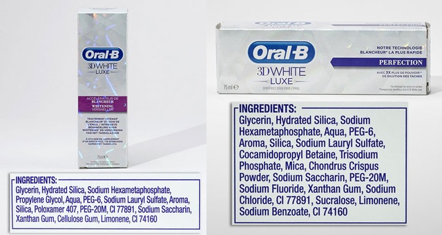 Pháp: Công bố 400 loại hóa mỹ phẩm có thành phần gây hại - 30
Sản phẩm làm trắng răng Oral B có Sodium lauryl sulfate