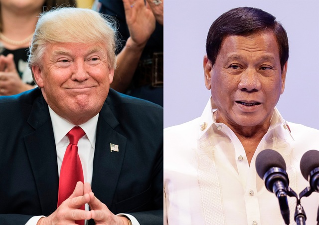 Ông Duterte sẽ tiếp đón Tổng thống Trump như thế nào? - 1 Tổng thống Donald Trump (trái) và Tổng thống Rodrigo Duterte (Ảnh: AFP)
