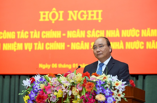 Thủ tướng: "Không được trích một đồng ngân sách nào để biếu xén cấp trên, cấp dưới" - 1 Thủ tướng phát biểu tại Hội nghị tổng kết công tác ngành tài chính (ảnh: VGP)