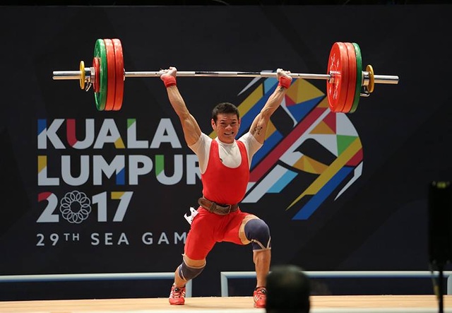 Nhật ký SEA Games ngày 28/8: Cử tạ giành cú đúp HCV - 11
Thạch Kim Tuấn hoàn tất tổng cử 269kg hạng cân dưới 56kg nam