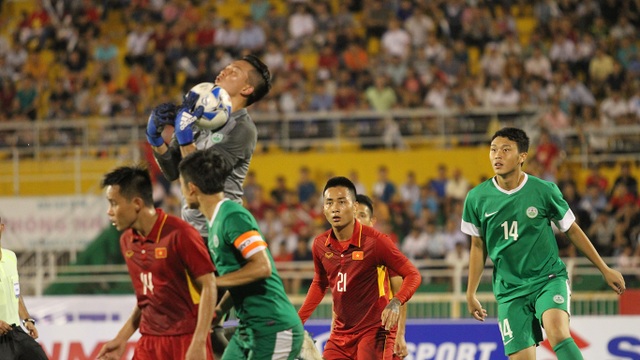 U22 Việt Nam lên ngôi đầu bảng sau chiến thắng 8-1 - 2
U22 Macau (Trung Quốc) đã giữ sạch lưới ở gần 30 phút cuối trận