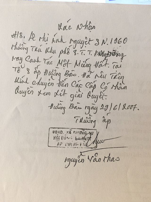 Kiên Giang: 18 hộ dân ở Phú Quốc bất ngờ bị giải tỏa "trắng"! - 2 Việc sử dụng và canh tác đất của các hộ dân đều có sự xác nhận của ban nhân ấp Đường Bào