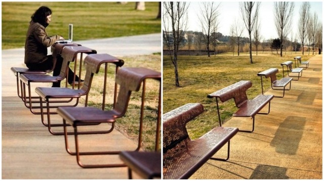 Những ý tưởng công trình công cộng mang tính đột phá trên thế giới - 6 Chỉ với một chút biến tấu trong thiết kế, chiếc ghế này đã có thể được sử dụng như một chiếc bàn.