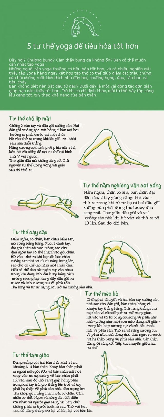 [Inforgraphics]: 5 tư thế yoga giảm khó tiêu và táo bón - 1