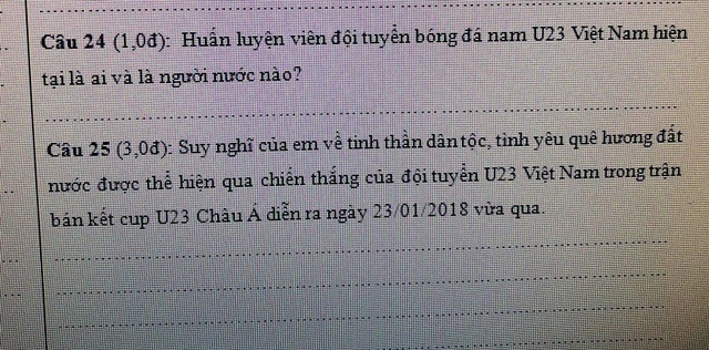 Quảng Bình: Thí sinh hội thi Trạng nguyên thích thú với câu hỏi về U23 Việt Nam - 2 Những câu hỏi về đội tuyển U23 Việt Nam được lồng ghép vào cuộc thi