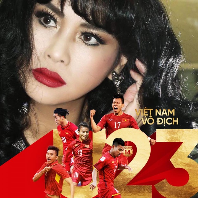 Diva Thanh Lam cảm thấy lo lắng cho các tuyển thủ U23 Việt Nam - 1 Thanh Lam đổi hình đại diện trước trận chung kết của U23 Việt Nam để cổ vũ tinh thần các tuyển thủ.