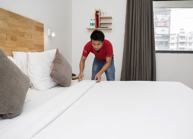 Chàng trai 19 tuổi quản lý chuỗi 10.000 khách sạn ở Ấn Độ - 2 Một phòng khách sạn trong hệ thống Oyo Townhouse tại thành phố Bengaluru, Ấn Độ. Ảnh: Bloomberg.
