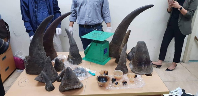 Phát hiện vụ vận chuyển sừng tê giác qua đường hàng không - 2 Hơn 30kg nghi là sừng tê giác bên trong các thùng hàng.