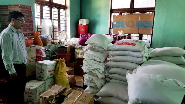 Trữ đủ lương thực cho học sinh vùng cao trước mùa mưa bão - 1 Kho lương thực tại trường Phổ thông dân tộc nội trú THCS Tây Giang, xã Atiêng