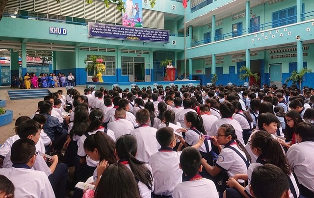 TPHCM: Học sinh đột quỵ tử vong trong lớp - 1 Trường THCS Lê Lợi, Q.3, TPHCM (Ảnh website của trường)