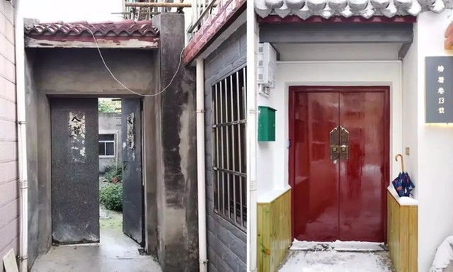 Cô gái biến nhà hoang thành không gian sống trong mơ cho riêng mình - 4 Cổng được thay mới và sơn lại bằng màu đỏ để tạo điểm nhấn, đồng thời vẫn giữ được những nét truyền thống của kiến trúc Trung Hoa. Tường hai bên được sơn trắng và ốp gỗ, để ăn gian được kích thước của lối đi nhỏ ở giữa.