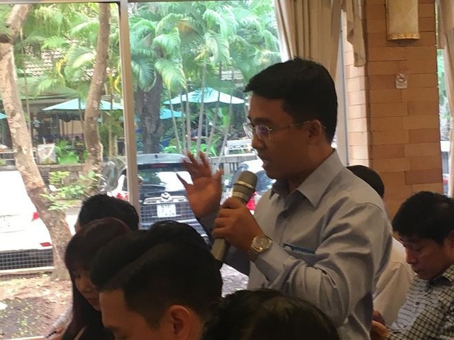 Nhà thầu xây dựng "mệt mỏi" với bảo hiểm cho lao động thời vụ - 1
Đại diện Tổng công ty Xây dựng số 1 phát biểu tại Hội thảo. Ảnh: Võ Anh Tuấn