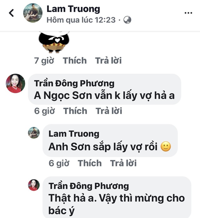 Phủ nhận hỏi cưới Như Quỳnh nhưng Ngọc Sơn tiết lộ “sẽ lấy vợ” - 4 Dòng bình luận của Lam Trường làm dấy lên tin đồn Ngọc Sơn sắp lấy vợ.