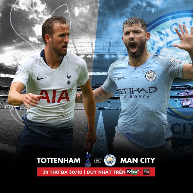 Trận đấu giữa Man Xanh và Tottenham sẽ được phát sóng độc quyền trên K+ vào lúc 3 giờ sáng ngày 30/10