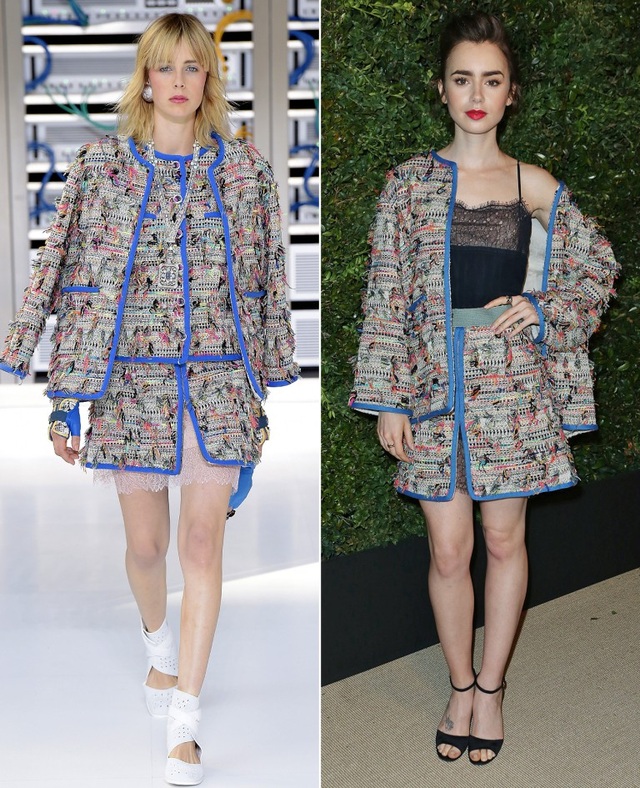 Khi sao diện hàng hiệu đẹp hơn cả người mẫu - 17
Lily Collins trong trang phục của Chanel