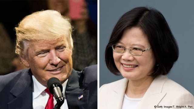 Tổng thống Mỹ Donald Trump và nhà lãnh đạo Đài Loan Thái Anh Văn (Ảnh: Getty)