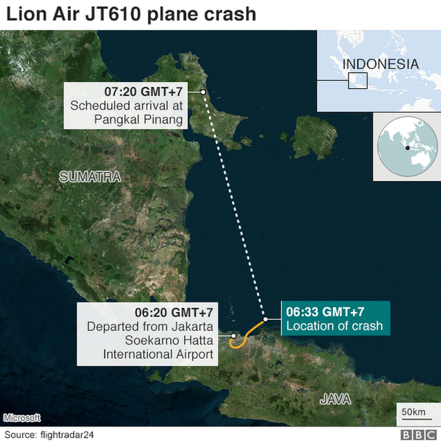 Những bí ẩn xung quanh vụ rơi máy bay Lion Air chở 189 người - 1
Máy bay Lion Air xin quay đầu chỉ vài phút sau khi cất cánh. (Đồ họa: BBC)