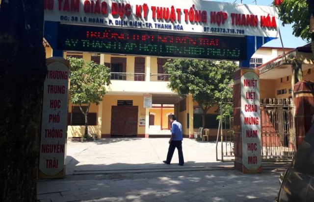 Xúc phạm thầy cô trên Facebook, 7 học sinh THPT bị đuổi học - 1 Trường THPT Nguyễn Trãi, thành phố Thanh Hóa.
