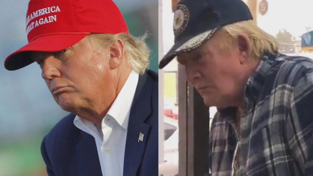 “Bản sao” của Tổng thống Trump gây xôn xao dư luận - 1 Tổng thống Donald Trump (trái) và một người đàn ông có ngoại hình được cho là giống nhà lãnh đạo Mỹ. (Ảnh: NBC)
