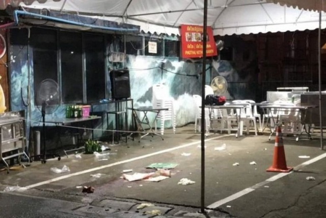 Thái Lan: Nổ súng ở thủ đô Bangkok, 2 khách du lịch nước ngoài thiệt mạng - 1 Hiện trường vụ nổ súng (Ảnh: The Nation)