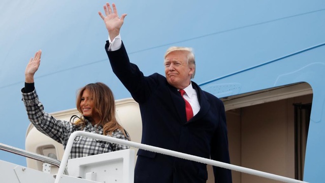 Mỹ trấn an đồng minh khi Tổng thống Trump vắng bóng tại các hội nghị châu Á - 1
Tổng thống Mỹ Donald Trump và phu nhân Melania tới Paris dự kỷ niệm kết thúc Thế chiến thứ nhất. (Ảnh: AFP)