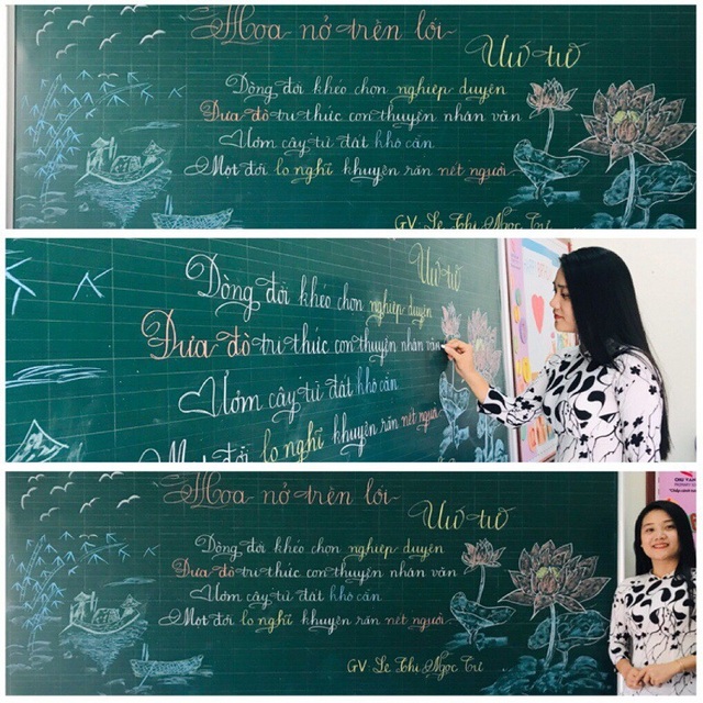 Mê mẩn những nét chữ "rồng bay - phượng múa" của các giáo viên trên bảng xanh - 11 Mê mẩn những nét chữ "rồng bay - phượng múa" của các giáo viên trên bảng xanh - 11
