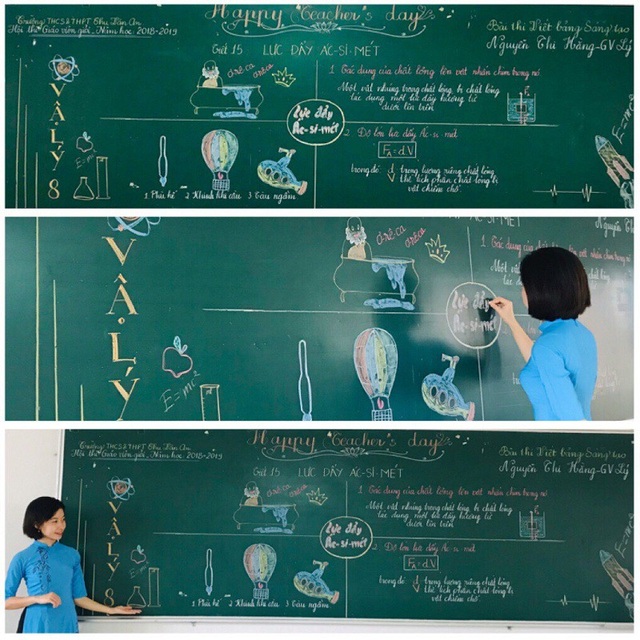 Mê mẩn những nét chữ "rồng bay - phượng múa" của các giáo viên trên bảng xanh - 6 Với những thầy cô giáo như thế này, Hóa học, Toán học hay Vật lý sẽ không còn khô cứng